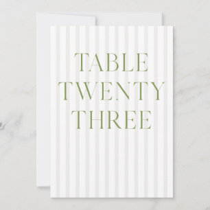 Convites Número da Tabela 23 do Classic Sage Green & Beige 