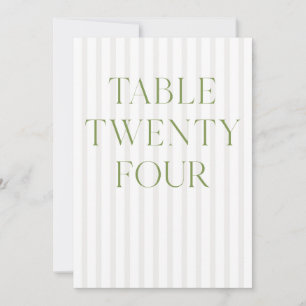 Convites Número da Tabela 24 do Classic Sage Green & Beige 