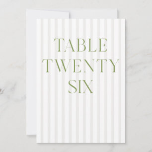 Convites Número da Tabela 26 do Classic Sage Green & Beige 