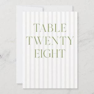 Convites Número da Tabela 28 do Classic Sage Green & Beige 