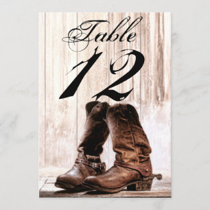 Convites Número da tabela 5 x 7 Boots País Russo Western