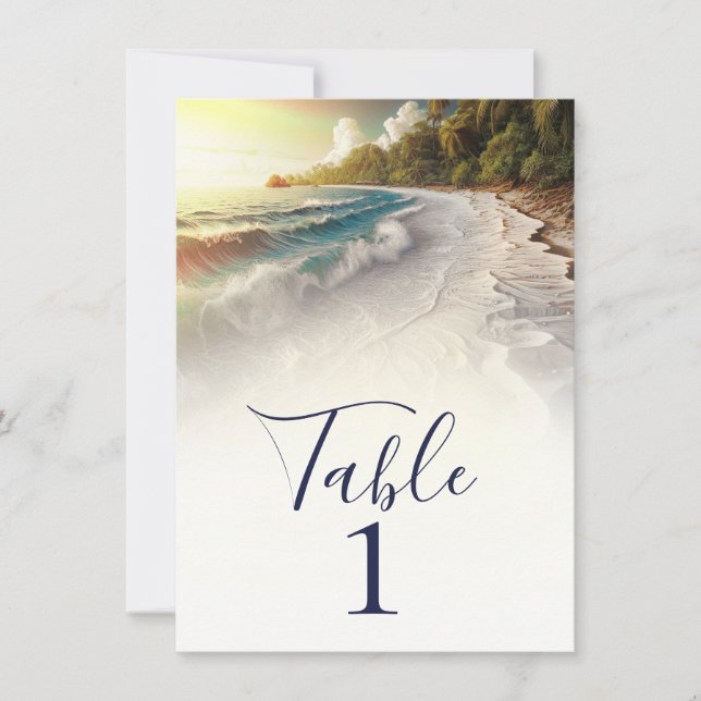 Convites Número da Tabela Costeira Russa Sunset Beach (Frente)