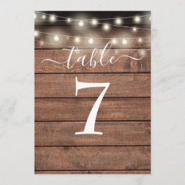 Convites Número da Tabela das Luzes da Corda de Madeira Rus