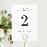 Convites Número da Tabela de Caligrafia de Script de Recepç<br><div class="desc">Elevem sua recepção com nossos belos números de mesas, projetados para misturar minimalismo moderno com elegância romântica. Cada peça apresenta detalhes delicados de caligrafia que captam graciosamente a essência do seu dia especial. Feito com cuidado, esses números de tabelas servem tanto como um guia funcional quanto como um elemento de...</div>