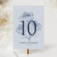 Número da Tabela de Casamento Azul com Derramament