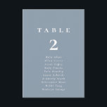 Convites Número da Tabela de Casamento Azul Elegante Dusty<br><div class="desc">Gráfico de Números de Tabela Numérica de Números de Tabela Azul Elegante Dusty</div>