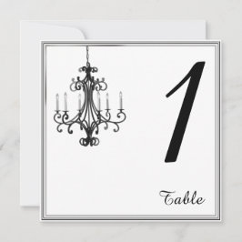 Convites Número da Tabela de Casamento de Chandelier do Gla