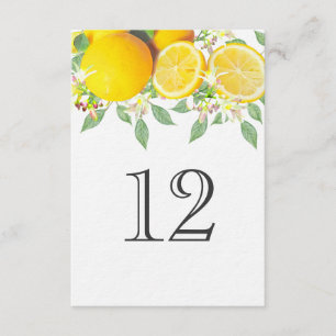 Convites Número da Tabela de Casamento de Lemon de Boho Mo