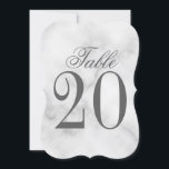 Convites Número da Tabela de Casamento de Mármore Branco<br><div class="desc">Número da Tabela de Casamento A placa apresenta o título "Mesa" no estilo de fonte do script elegante da cinza com o número da tabela no estilo de fonte da cinza em fundo de mármore branco. Perfeito também para chá de panela, janto de ensaio, festa de aniversário, restaurantes, festas e...</div>