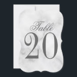 Convites Número da Tabela de Casamento de Mármore Branco<br><div class="desc">Número da Tabela de Casamento A placa apresenta o título "Mesa" no estilo de fonte do script elegante da cinza com o número da tabela no estilo de fonte da cinza em fundo de mármore branco. Perfeito também para chá de panela, janto de ensaio, festa de aniversário, restaurantes, festas e...</div>