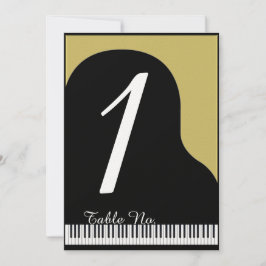 Convites Número da Tabela de Casamento de Piano Preta e Dou