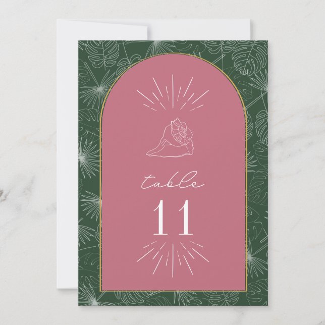 Convites Número da Tabela de Casamento de praia de Seashell (Frente)