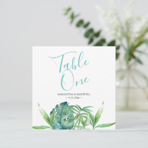 Convites Número da Tabela de Casamento de Praia Tropical