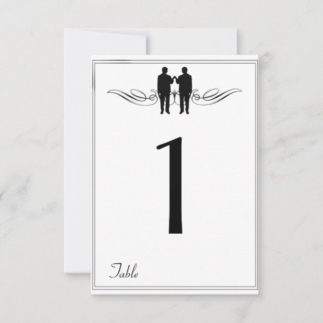 Convites Número da Tabela de Casamento do Groom de Elegânci (Frente)