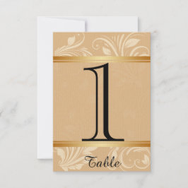 Convites Número da Tabela de Casamento Floral de Bronze Mod