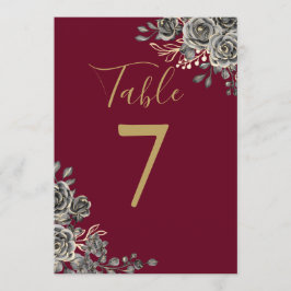 Convites Número Da Tabela De Casamento Floral De Gótico Dou