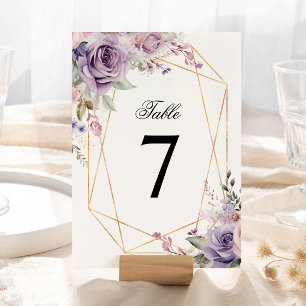 Convites Número da Tabela de Casamento Rosa Rosa Rosa Púrpu