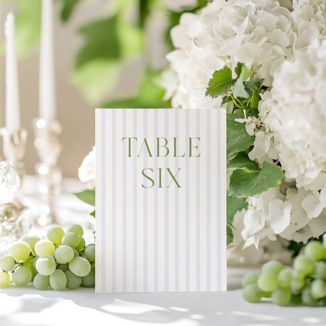 Convites Número da Tabela de Casamento Verde e Azul do Sage (Classic Sage Green & Blue Wedding Table Number)