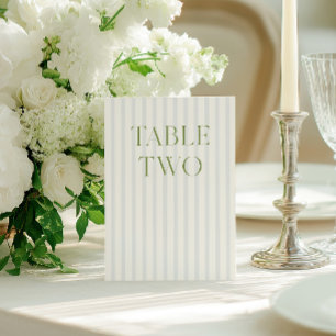 Convites Número da Tabela de Casamento Verde e Azul do Sage