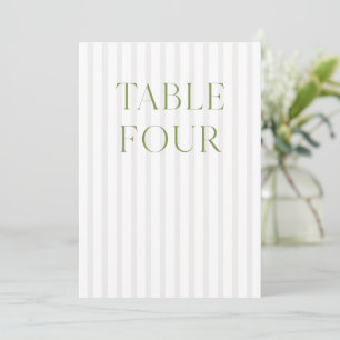 Convites Número da Tabela de Casamento Verde e Beige do Sag