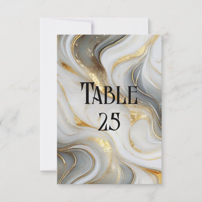 Convites Número da Tabela de Casamentos de Cinzas Brancas D (Frente)