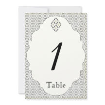 Número da Tabela de Casamentos de Creme Negro Vint