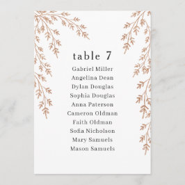 Convites Número da Tabela de Folhagem do ouro com Sentado