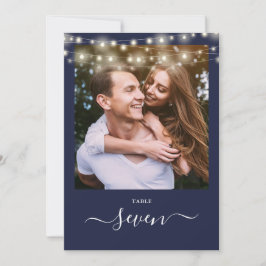 Convites Número da Tabela de Fotografias das Luzes Azuis da