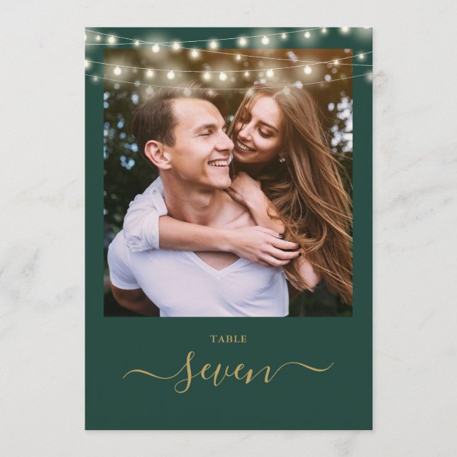 Convites Número da Tabela de Fotografias das Luzes das Cord (Frente)