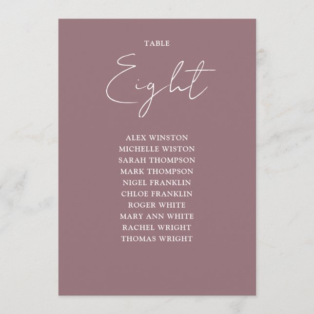 Convites Número da Tabela de Gráfico de Assentos Modernos M (Frente)