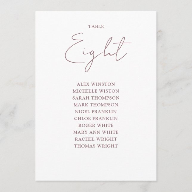 Convites Número da Tabela de Gráfico de Assentos Modernos M (Frente)