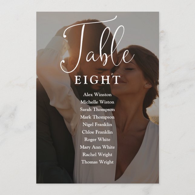 Convites Número da Tabela de Gráfico de Seções de Fotos de  (Frente)