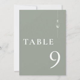 Convites Número da Tabela de Monogramas Moderno Minimalista