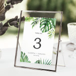 Convites Número da Tabela de Palm Tropical Selvagem 5x7"<br><div class="desc">Este número de mesa de palma tropical selvagem 5x7" é perfeito para um casamento de praia ou destino. A design apresenta um conjunto exótico de folhas de palmeiras de banana-d'água verde, samambaias, folhagem, plantas botânicas e verde para uma sensação tropical de verão. A placa impressão na frente e atrás (lado...</div>