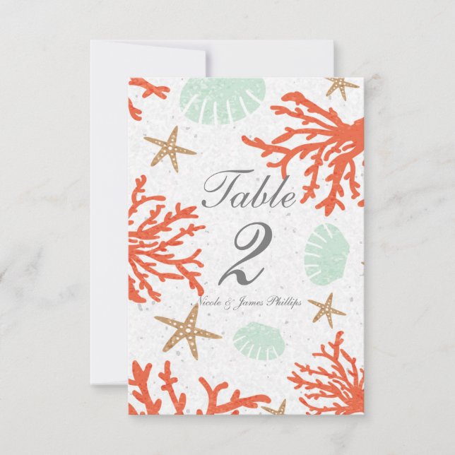 Convites Número da Tabela de Peixes-Frigoríficos de Coral d (Frente)