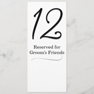 Convites Número da Tabela de recepções de casamento