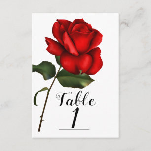 Convites Número da Tabela de Rosas vermelhas de Storybook d