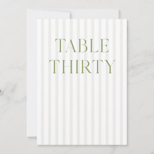 Convites Número da Tabela do Classic Sage Green & Beige Wed