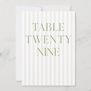 Convites Número da Tabela do Classic Sage Green & Beige Wed