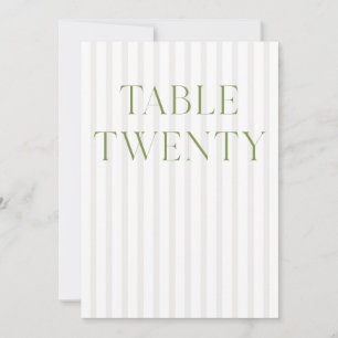 Convites Número da Tabela do Classic Sage Green & Beige Wed
