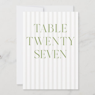 Convites Número da Tabela do Classic Sage Green & Beige Wed
