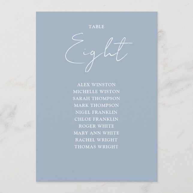 Convites Número da Tabela do Gráfico de Assentos Moderno do (Frente)