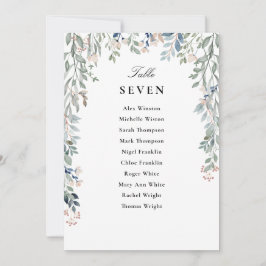 Convites Número da Tabela do Plano Floral Elegante