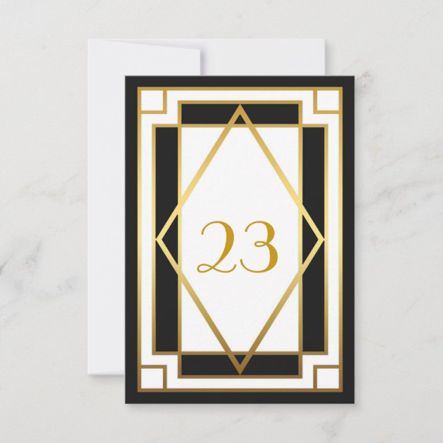 Convites Número da Tabela,Gatsby Excelente,elegante,chic,pr (Frente)