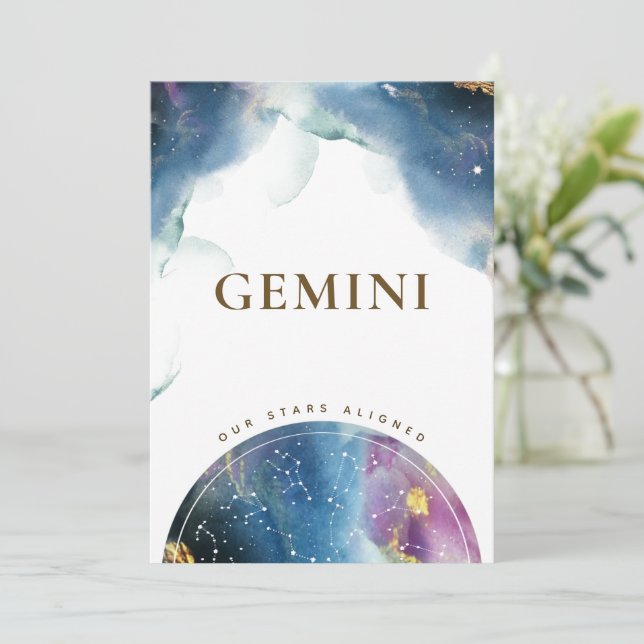 Convites Número da Tabela Gemini Sinal Celestial de Waterco (Em pé/Frente)