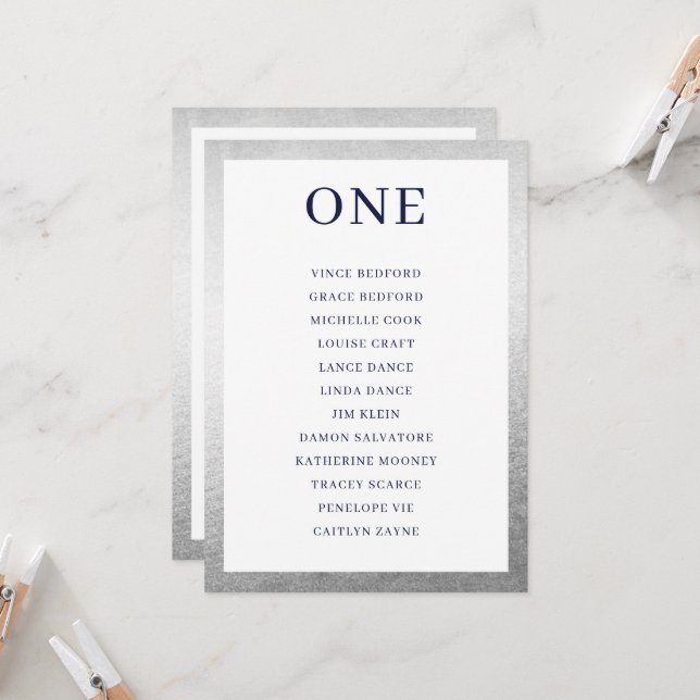 Convites NÚMERO DA TABELA Sentado Gráfico preto simples (Frente/Verso In Situ)