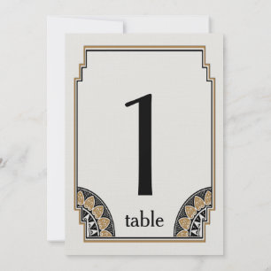 Convites Número de Mesa 1 Posh Dourado Art Déco