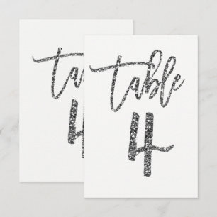 Convites Número de mesa 4 de script moderno tendência brilh