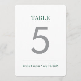 Convites Número de Mesa Ampersand Esmeralda Minimalista | N