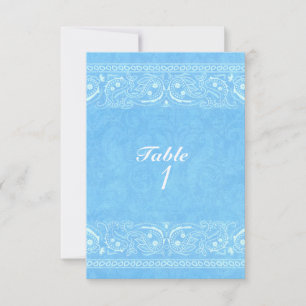 Convites Número de Mesa Blue Rustic Paisley Country Ocident